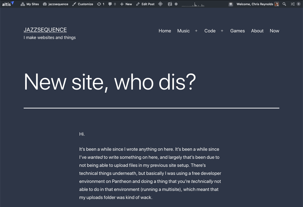 New site, who dis?